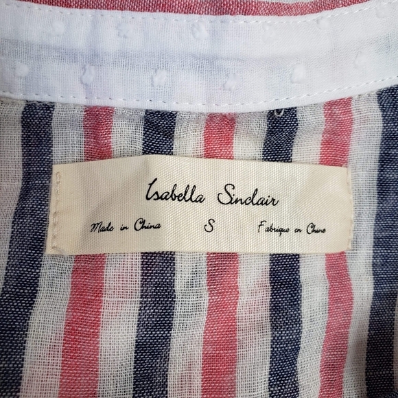 Anthro | Isabella Sinclair Linen Cotton Stripe Top - Picture 6 of 7